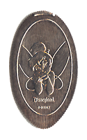 DL0428 Retired Tinker Bell picture pose smashed quarter or elongated coin image. 