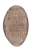 DL0456r-DL0458r TIM BURTON’S THE NIGHTMARE BEFORE CHRISTMAS DISNEYLAND ®  RESORT smashed quarter reverse image.