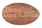 DL0499r DISNEYLAND ® RESORT, LIGHT RUNNER pressed penny stampback.
