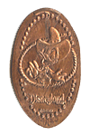 DL0502 Frontier Land Cowboy Donald Duck pressed penny or elongated coin image. 