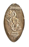 DL0536 Retired Scrooge & Great Nephew SEASON'S GREETINGS 2012 Souvenir pressed nickel souvenir coin image. 