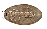 DL0538r DISNEYLAND  ®  RESORT with a confetti background and grip notch Souvenir pressed nickel reverse.