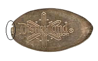 DL0539r DISNEYLAND  ®  RESORT with large snowflake and grip notch Souvenir pressed nickel reverse.