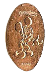 DL0572 Retired Mickey laughing pressed penny or elongated coin image. 