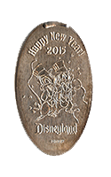 DL0587 Retired Chip N Dale HAPPY NEW YEAR 2015 Souvenir pressed nickel souvenir coin image.