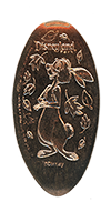 DL0647 Rabit from Winnie The Pooh's 100 Aker Wood vertical elongated pressed coin.