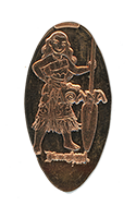 DL0654 Princess Moana Disneyland Park vertical elongated pressed coin image.  