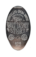 DL0681 2018 Disneyland Opera House Now Playing The Walt Disney Story souvenir pressed nickel.