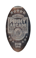 DL0682 2018 Main Street Penny Arcade souvenir pressed nickel coin image.