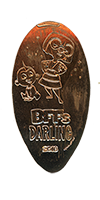 DL0684 Edna & Jack Jack Parr of Incredibles vertical elongated pressed coin image.  
