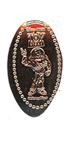 Buzz Lightyear waving Toy Story vertical elongated coin image.  