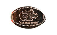 DL0745 Vending Style Machine "It’s a small world"  Hippo horizontal elongated coin image.
