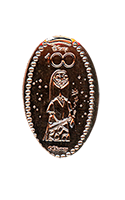 DL0767 Vending Style Penny Press Machine Disney 100 Years of Wonder Featuring Tim Burton's The Nightmare Before Christmas Sally Ragdoll vertical elongated coin.