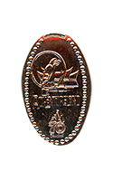 DL0835 Vending Style Penny Press Machine Adventureland's Tiki Room with a 70th Anniversary logo pressed penny image. First onstage May 10, 2025 in The Disneyland Story, aka The Main Street Opera Exit. 