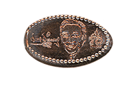 DL0842 Vending Style Penny Press Machine design features Walt Disney, his Signature, and a 70th Anniversary logo pressed penny image. Located in the Candy Palace / Penny Arcade Main Street USA, Disneyland. First reported onstage by May 10, 2025. 