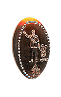 DL0849 Vending Style Penny Press Machine Walt and Mickey Partners over a Disneyland Resort 70th Anniversary pressed penny logo image.   Located in the Candy Palace / Penny Arcade Main Street USA, Disneyland. First reported onstage by May 10, 2025.  