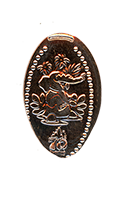 DL0892 Vending Style Penny Press Machine Bertha the Jungle Cruise Elephant, Still Bathing, 70th Anniversary Logo, vertical Disneyland Resort 70th Anniversary pressed penny design.  Located in the Adventureland Bazaar, Rajah's Mint Machine number 3 of 3, Adventureland, Disneyland Park, USA. First reported onstage by May 21, 2025. 