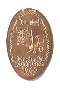 1960 pressed penny Parade of Toys from the ParkPennies.com collection of Disneyland 50th Anniversary Magical Milestones pressed coins.