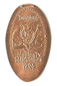 1996 pressed penny The Hunchback of Notre Dame Festival of Fools from the ParkPennies.com collection of Disneyland 50th Anniversary Magical Milestones pressed coins.