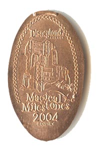 2004 smashed penny The Twilight Zone Tower of Terror Attraction Opens from the ParkPennies.com collection of Disneyland 50th Anniversary Magical Milestones pressed coins.