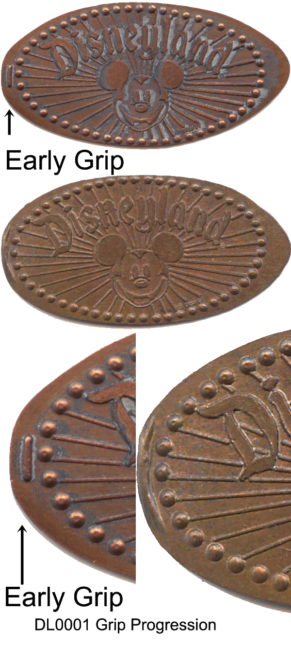 Disney's First Onstage Pressed Coin,  DL0001 grip comparisons.