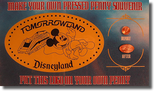 Tomorrowland penny press machine sign or marquee