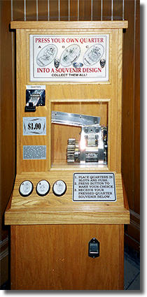 Gargoyles, Esmeralda and Quasimodo Disneyland pressed quarter machine. DL0089-90-91. Image courtesy of the Wooten Family