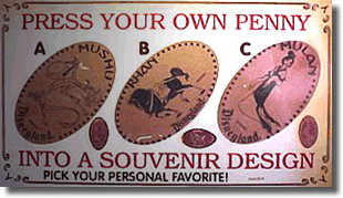 Mulan pressed penny machine marquee