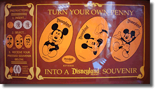 One of the DL0347-349 Mickey Mouse Pressed Coin Machine Marquees