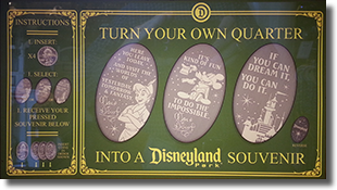 Walt's Quotes pressed quarter machine marquee on November 17, 2016.