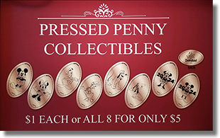 View the guide page for the The DL0795-802 Candy Palace Penny Press: Mickey, Minnie, Donald, Daisy, Pluto, Goofy, 
Minnie 2024, Mickey 2024. 