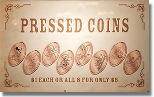 Marquee: Bonanza Outfitters Souvenir Press Cowboy Mickey, Cowgirl Minnie, Cowboy Goofy, Cowboy Donald, Minnie and Mickey in a canoe, The Mark Twain Steamboat, Big Thunder Mountain Train, and Big Thunder Mountain's Billy The Goat DL0803-810 Souvenir Press 1-2026.