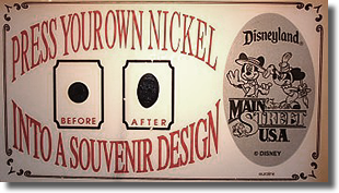 Earliest Mickey and Minnie Main Street USA Nickel Press Marquee