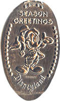Disneyland seasonal pressed nickel elongated coin.