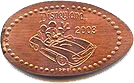 DN0028 2003 Mickey Autopia prototype horizontal pressed penny.