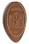 DN0031 Retired DISNEYLAND Mickey Mouse Tower of Terror stretched penny prototype.