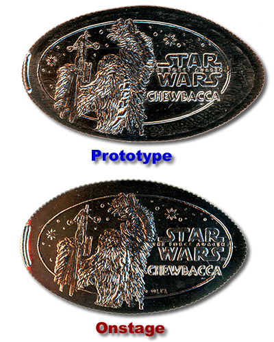 The DN0127 and DL0635 Chewbacca  Star Wars pressed coins.