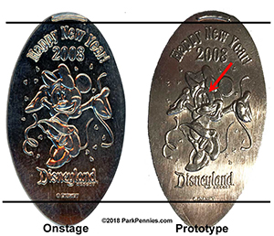 Comparison of the DL0423 and DNS0002 2008 Happy New Year Minnie Mouse. 