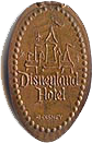 DN0029 DISNEYLAND HOTEL CASTLE prototype vertical pressed penny.