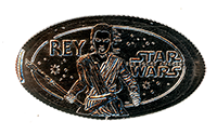 DN0126  Prototype Star Wars The Force Awakens Rebel Forces  Rey  horizontal elongated coin image.