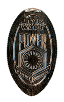 DN0129  prototype Star Wars The Force Awakens Power First Order logo vertical elongated coin image.