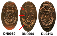 Comparison of the three "Lucky Pennies", DN0060, DN0064 and DL0413