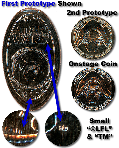 The DN0128 Star Wars Kylo Ren pressed coin details.  