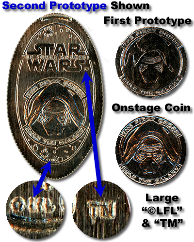 The DN0128a Star Wars Kylo Ren pressed coin details.
