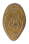 DR0001 RETIRED DISNEYLAND HOTEL Mickey pressed penny image. 