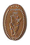 DR0007 RETIRED DISNEYLAND HOTEL Winnie the Pooh pressed penny image. 