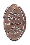 DR0015 RETIRED I LOVE YOU! CALIFORNIA pressed penny image. 