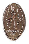 DR0033 RETIRED DISNEYLAND HOTEL Peter Pan squashed penny image.