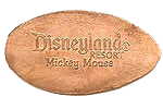 DR0100r DISNEYLAND ® RESORT, MICKEY MOUSE pressed penny stampback.
