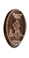 Pressed Coin Guide Number DR0205 Vending Machine Pinocchio Vertical pressed penny image.